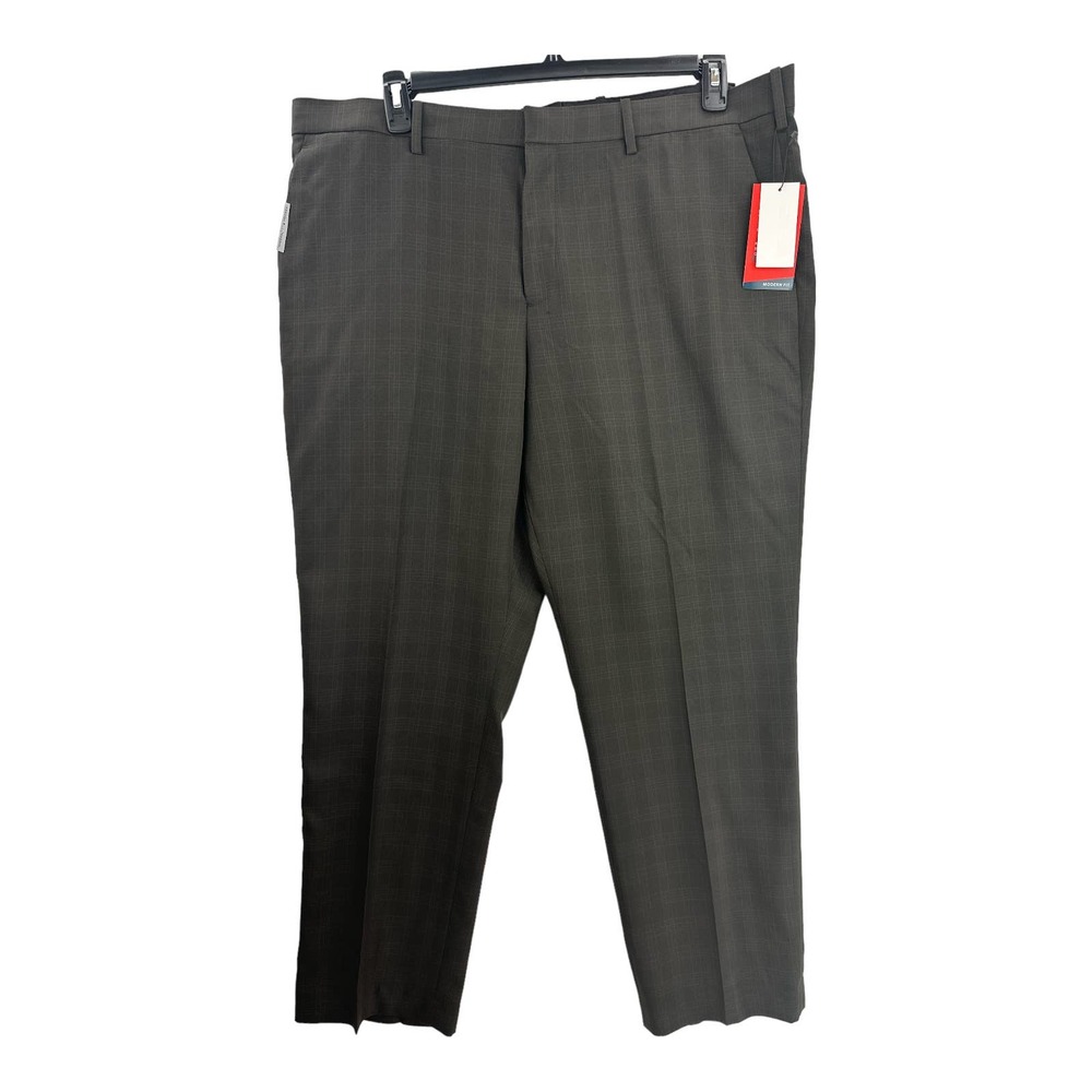 Perry Ellis Portfolio, Men's Modern-Fit Subtle Check Dress Pants, 40W x 30L‎
